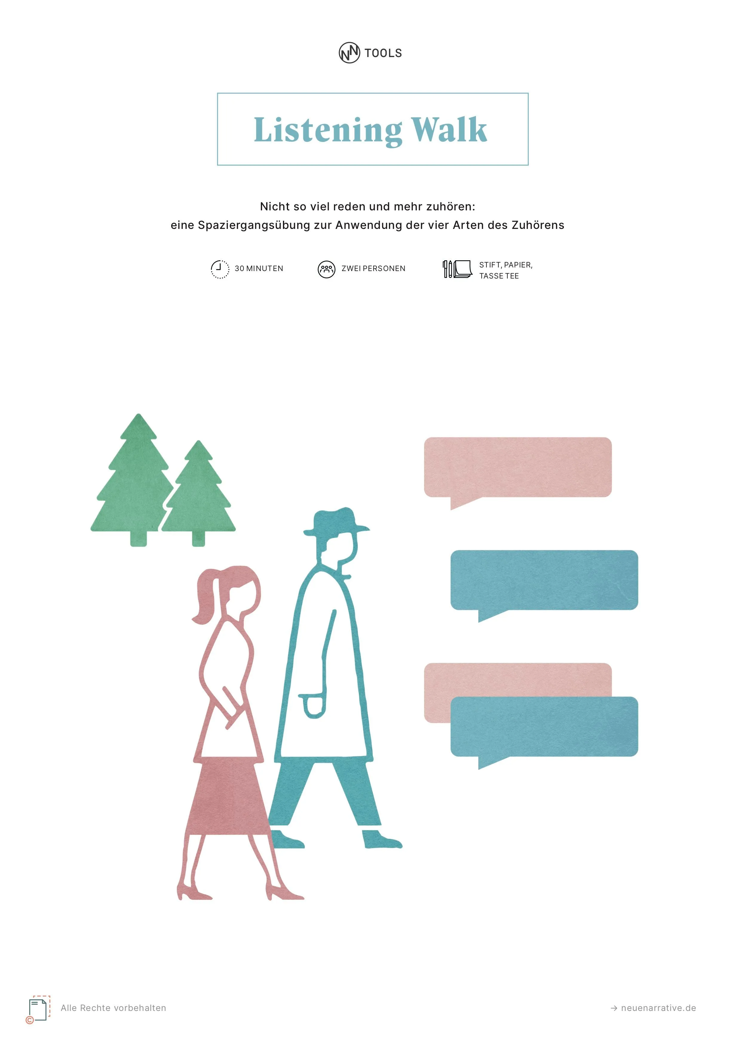 Zwei Menschen auf dem PDF Cover zum Listening Walk