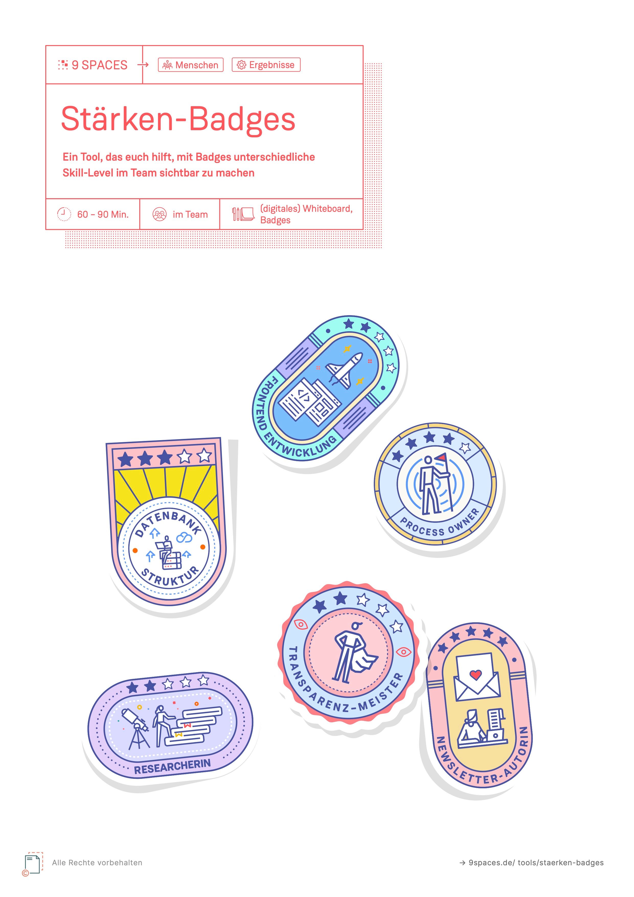 Das Titelblatt zur Tool-Beschreibung: Stärken-Badges