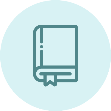 Icon mit einem Buch, aus dem ein Lesezeichen hervorschaut