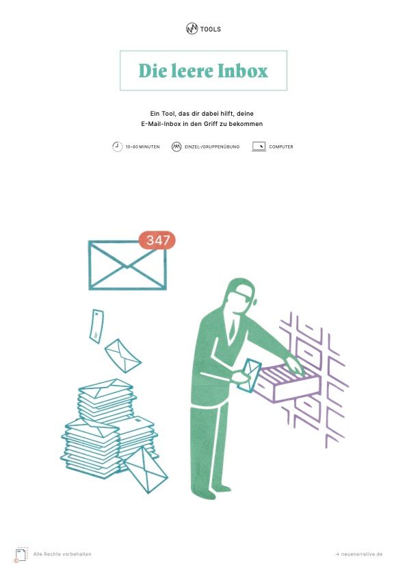 Ein Mensch und Briefe auf dem Cover zur leeren Inbox