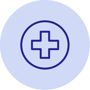Icon mit einem Kreuz darin als allgemeines Zeichen für das Gesundheitswesen