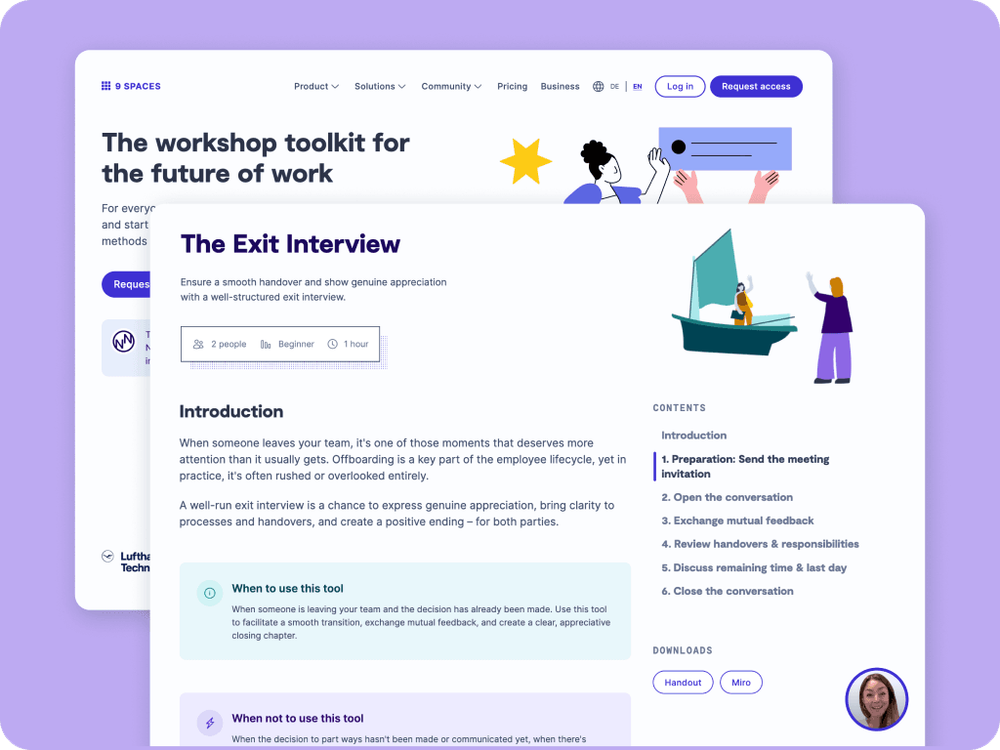 Sreenshots of the English 9 Spaces platform