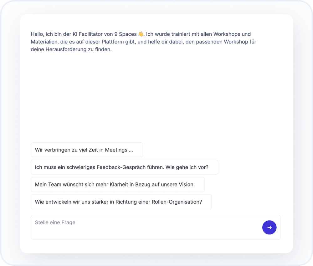 Screenshot des 9 Spaces KI-Facilitators