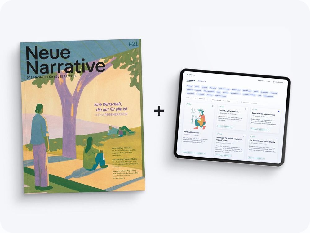 Neue Narrative Magazin in Kombination mit der 9 Spaces Plattform