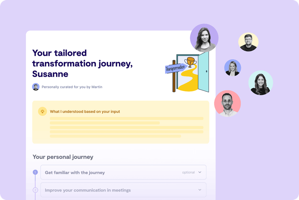 a personalized transformation journey