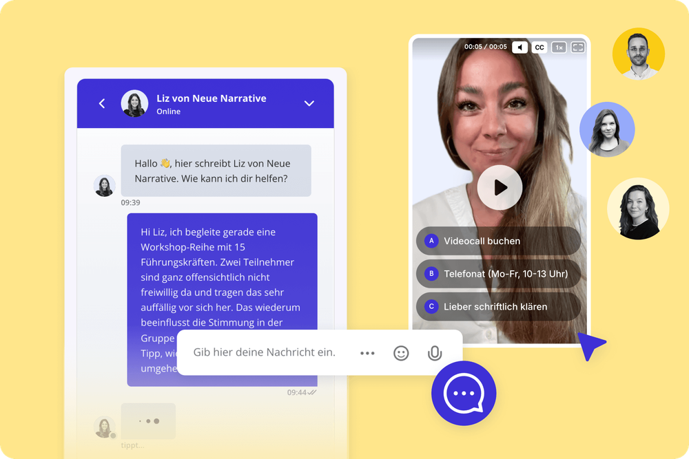 Ausschnitt der live Chats und der Beratungshotline