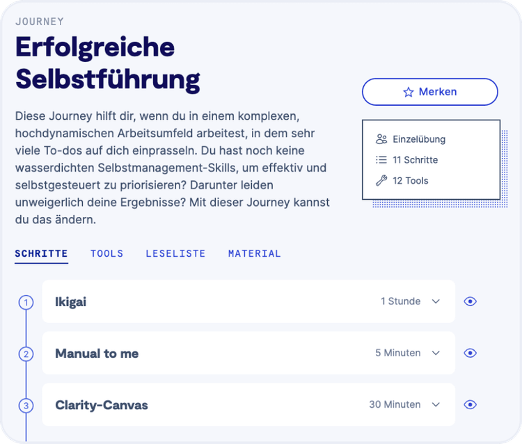 Screenshot Journey Erfolgreiche Selbstführung