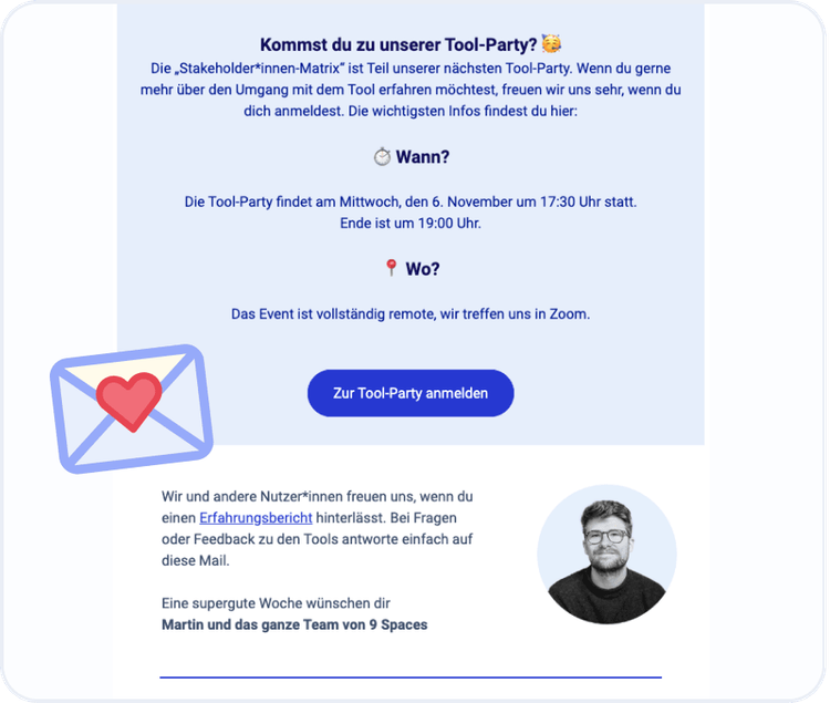 Screenshot Newsletter Tool Party