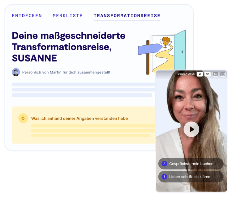 Screenshot der Transformationsreise bei 9 Spaces & des 9 Spaces Chats