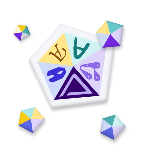 Five different As positioned in a pentagonal shape