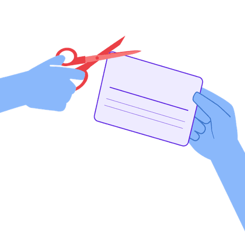 Illustration of a person holding a card
