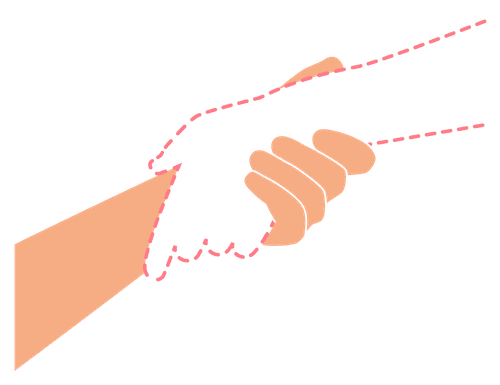 Illustration of two hands holding each other