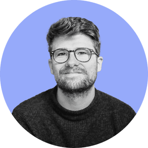 Martin on blue background