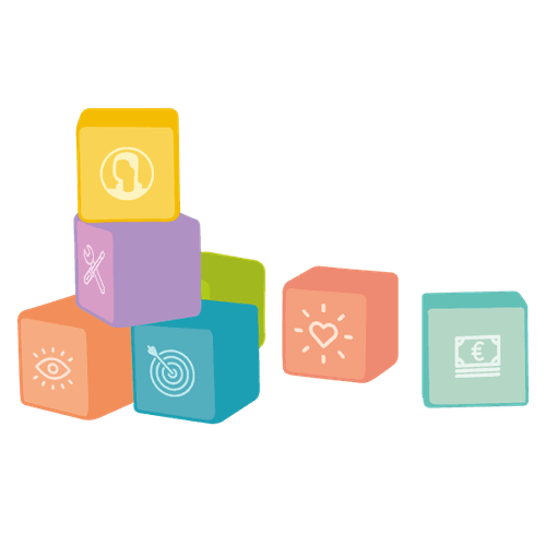 Illustration of square building blocks stacked on top of each other