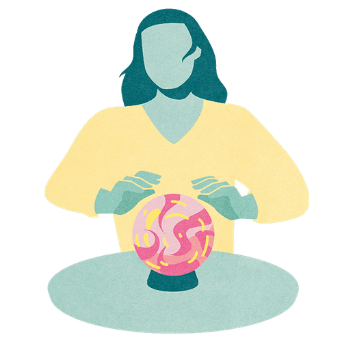 A person with a crystal ball