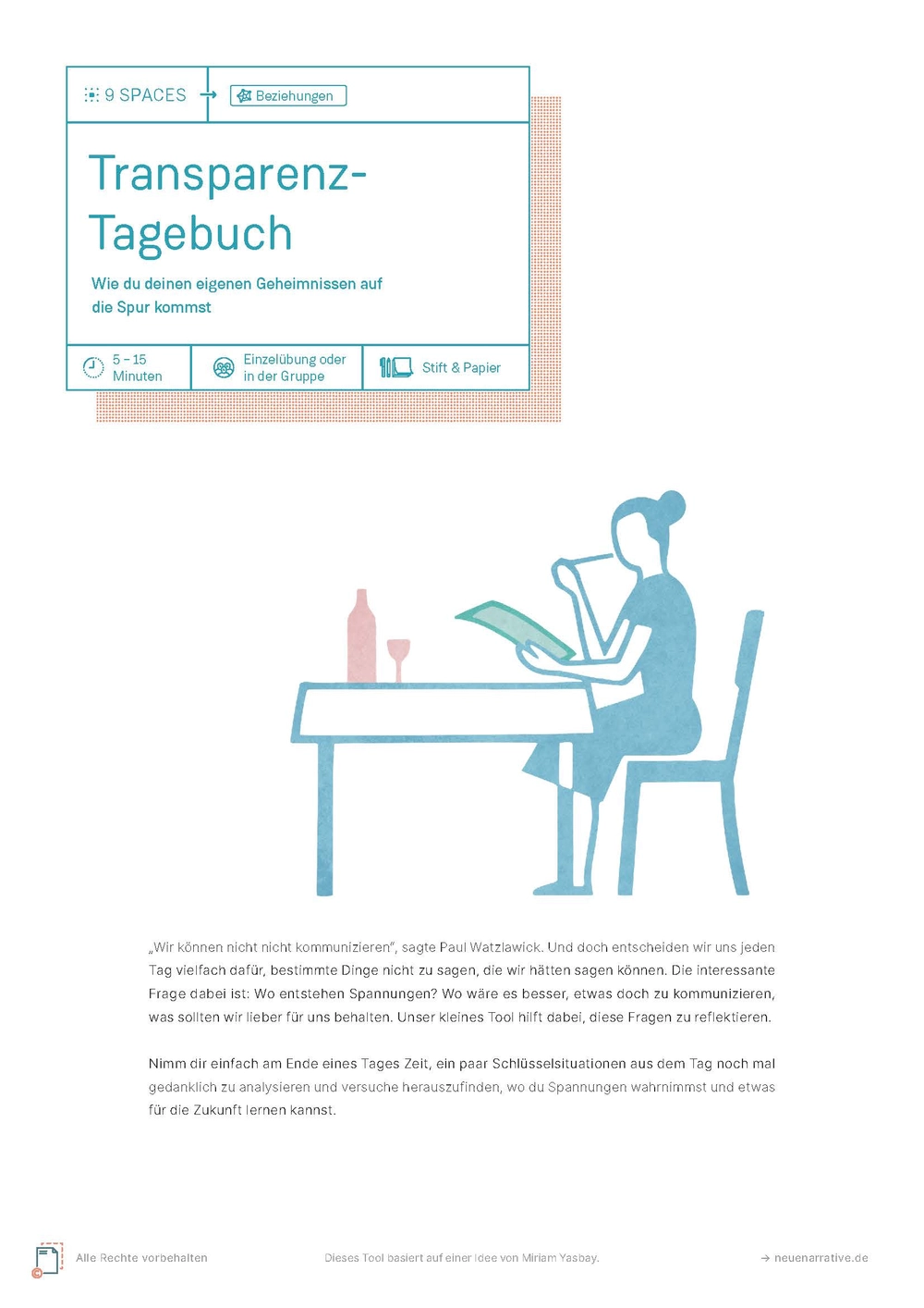 PDF Cover des Tools: Transparenz-Tagebuch